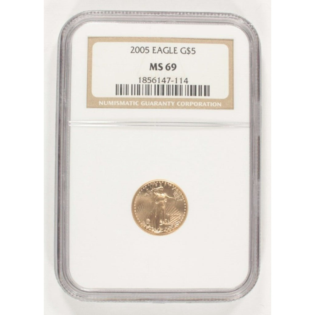 2005 1/10 Oz. G$5 Gold American Eagle Graded by NGC as MS-69