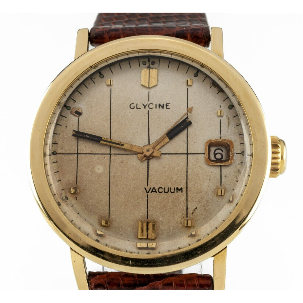 Glycine 18k Yellow Gold Men's Vintage Vacuum Automatic Watch 2472