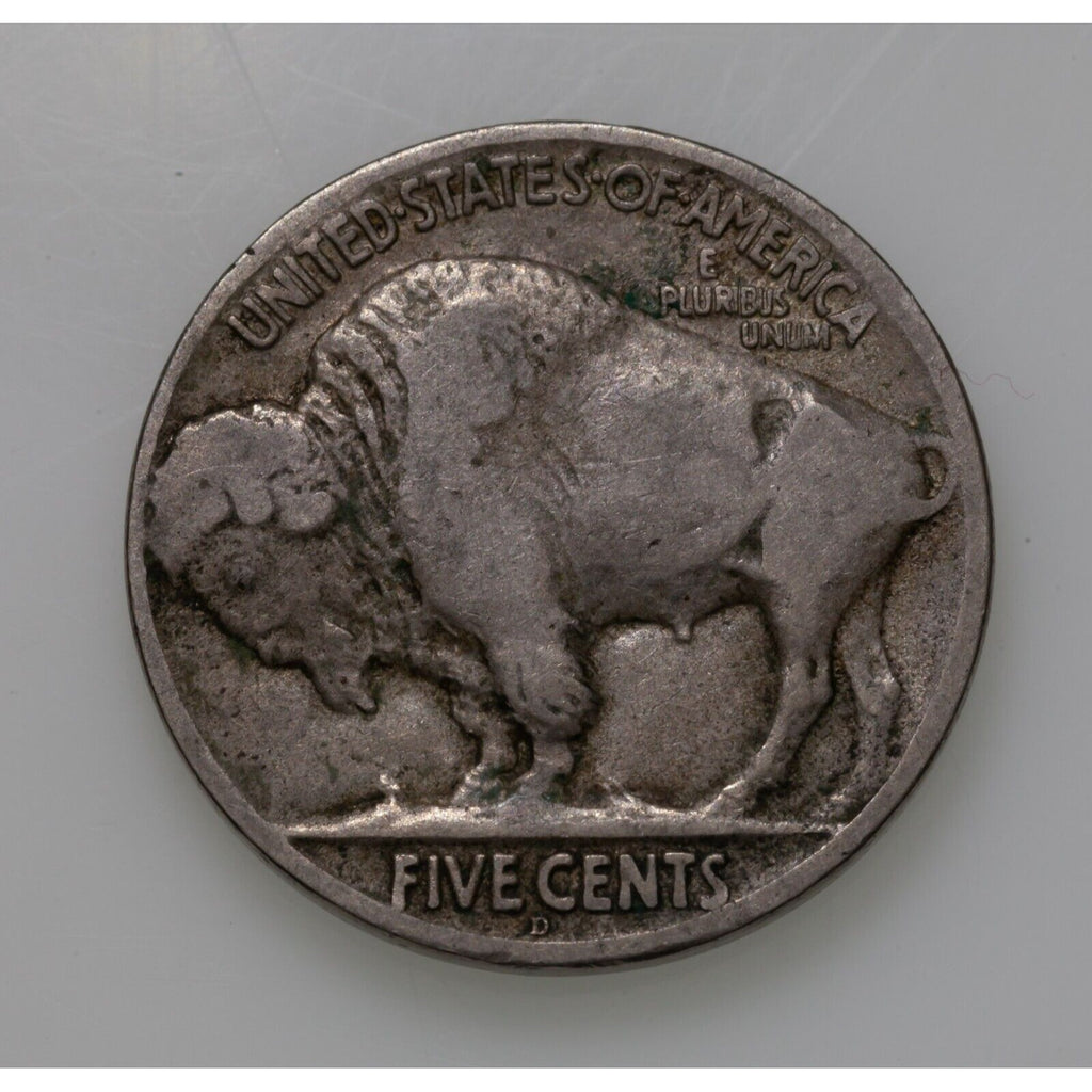 1918-D 5C Buffalo Nickel in Fine Condition, Natural Color