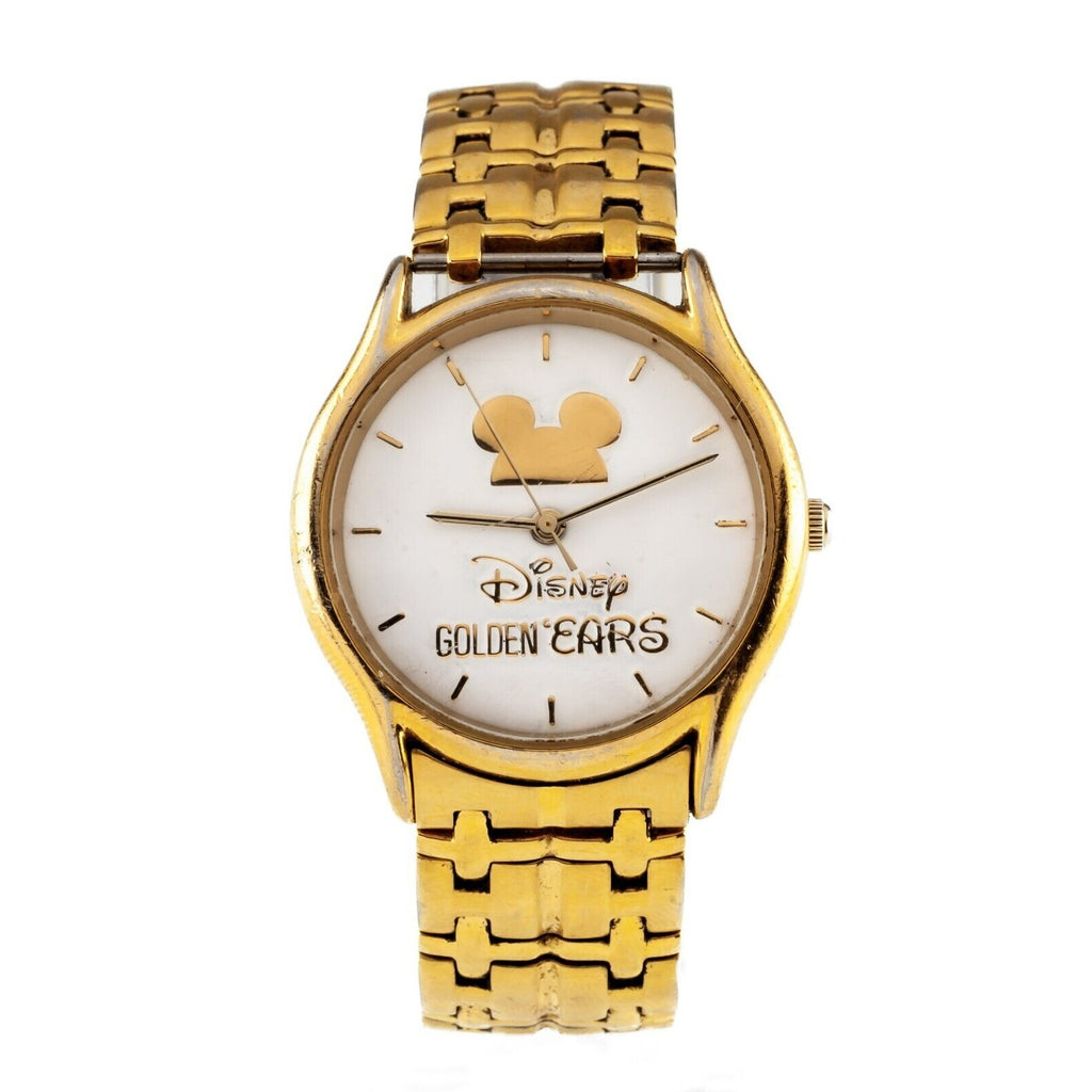 Disney Golden Ears Men's Gold-Plated Retirement Watch Rare Collectible!