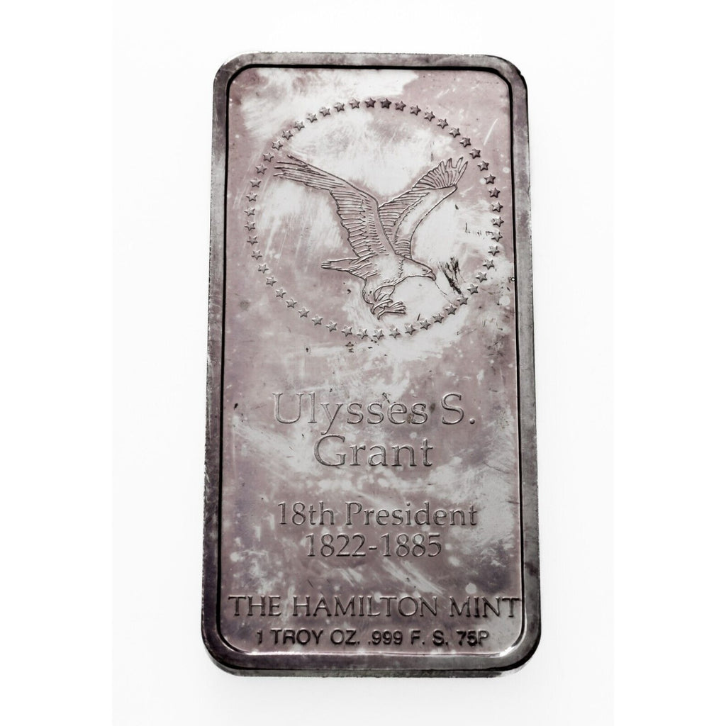 Ulysses S. Grant - Hamilton Mint 1 oz. Silver Art Bar 1975