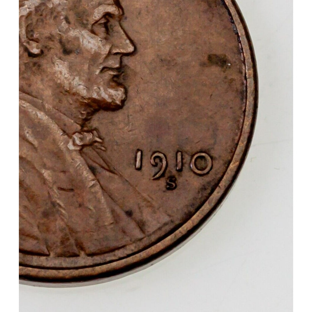 1910-S 1C Lincoln Cent in XF+ Extra Fine+ Condition, All Brown Color