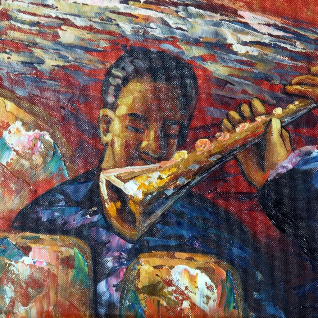 Three Musicians Playing Print on Canvas Reproduction 20" x 24"
