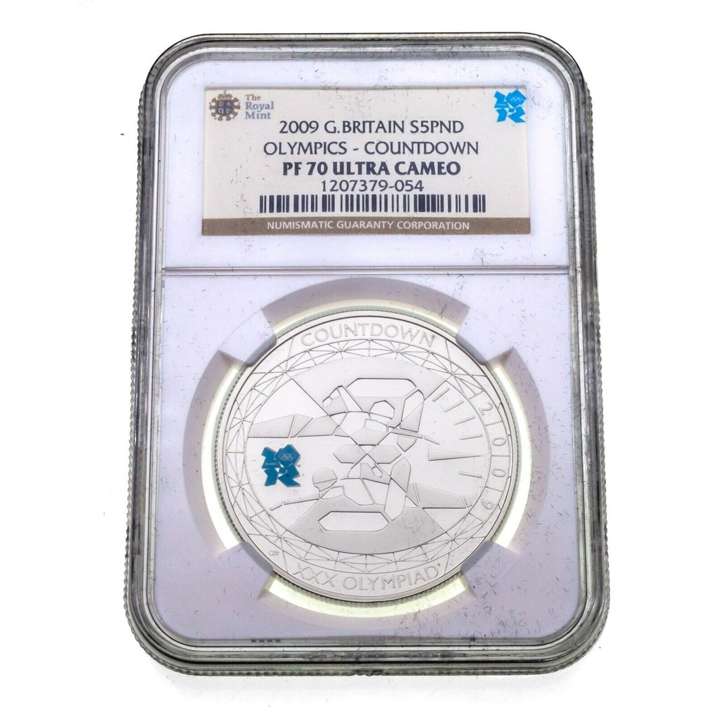 2009 Great Britain S5£ Olympics Countdown NGC PF70 Ultra Cameo
