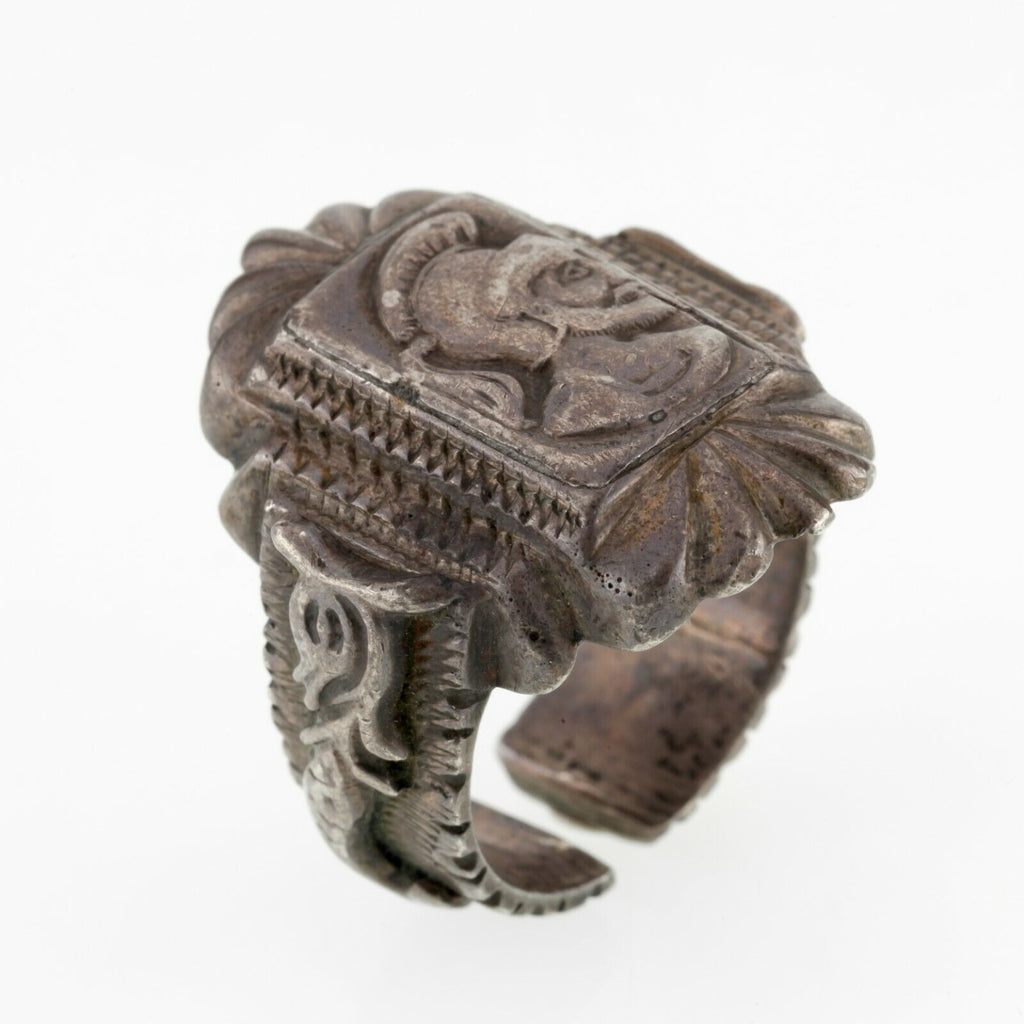 Vintage Mexican Biker Ring with Trojan Head Circa 1940's Size 12
