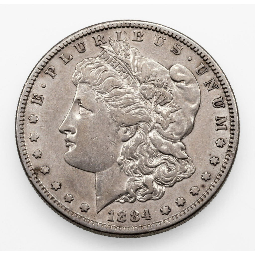 1884-S $1 Silver Morgan Dollar in XF Condition, Light Gray Color, Tough Date