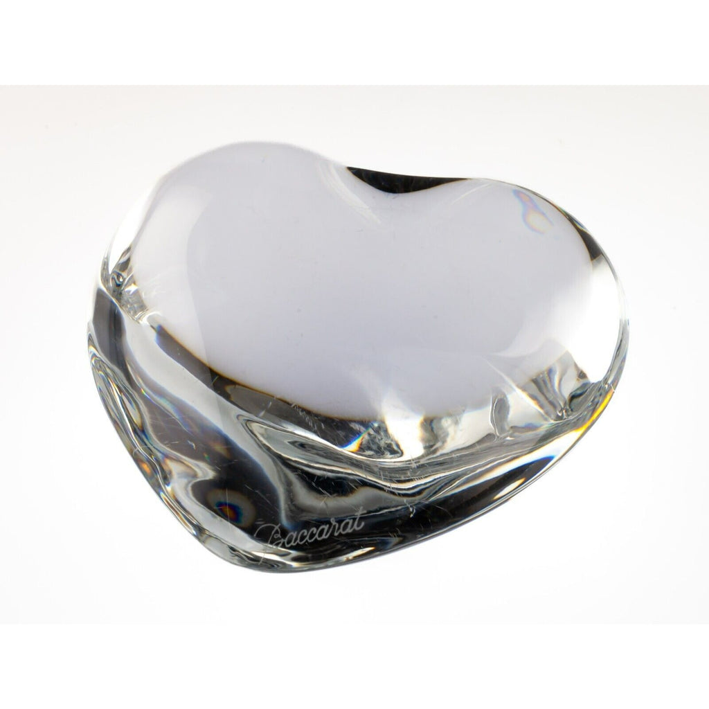 Baccarat Clear Puffy Crystal Heart Paperweight 3"