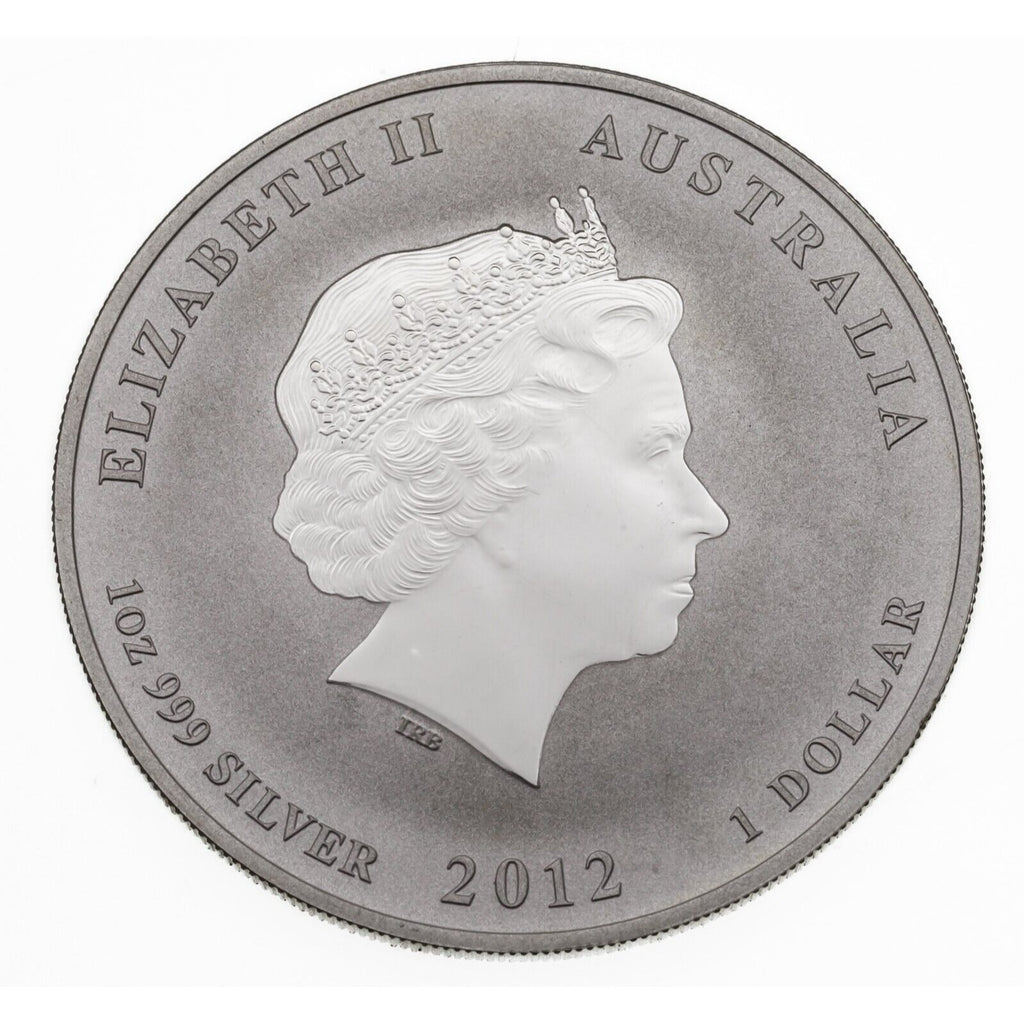 2012 Australia 1 Dollar Lunar Year of the Dragon 1 oz Silver BU Coin