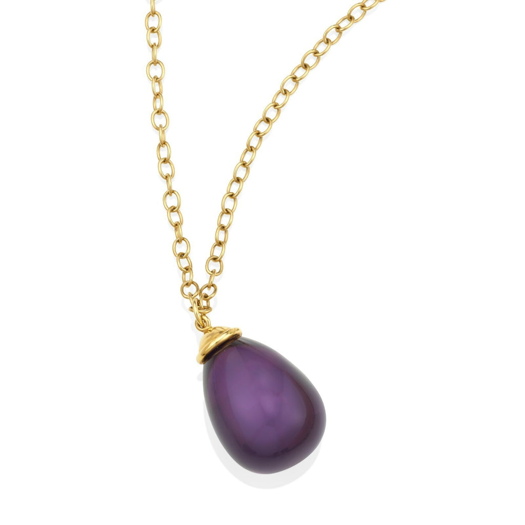 Tiffany & Co. Paloma Picasso 18k Yellow Gold Large Amethyst Drop Pendant 30"