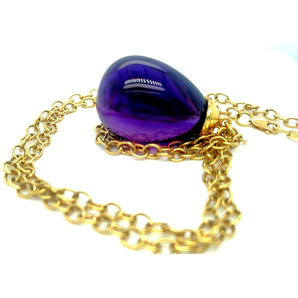 Tiffany & Co. Paloma Picasso 18k Yellow Gold Large Amethyst Drop Pendant 30"