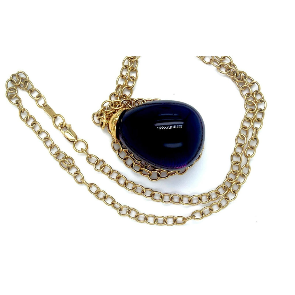Tiffany & Co. Paloma Picasso 18k Yellow Gold Large Amethyst Drop Pendant 30"