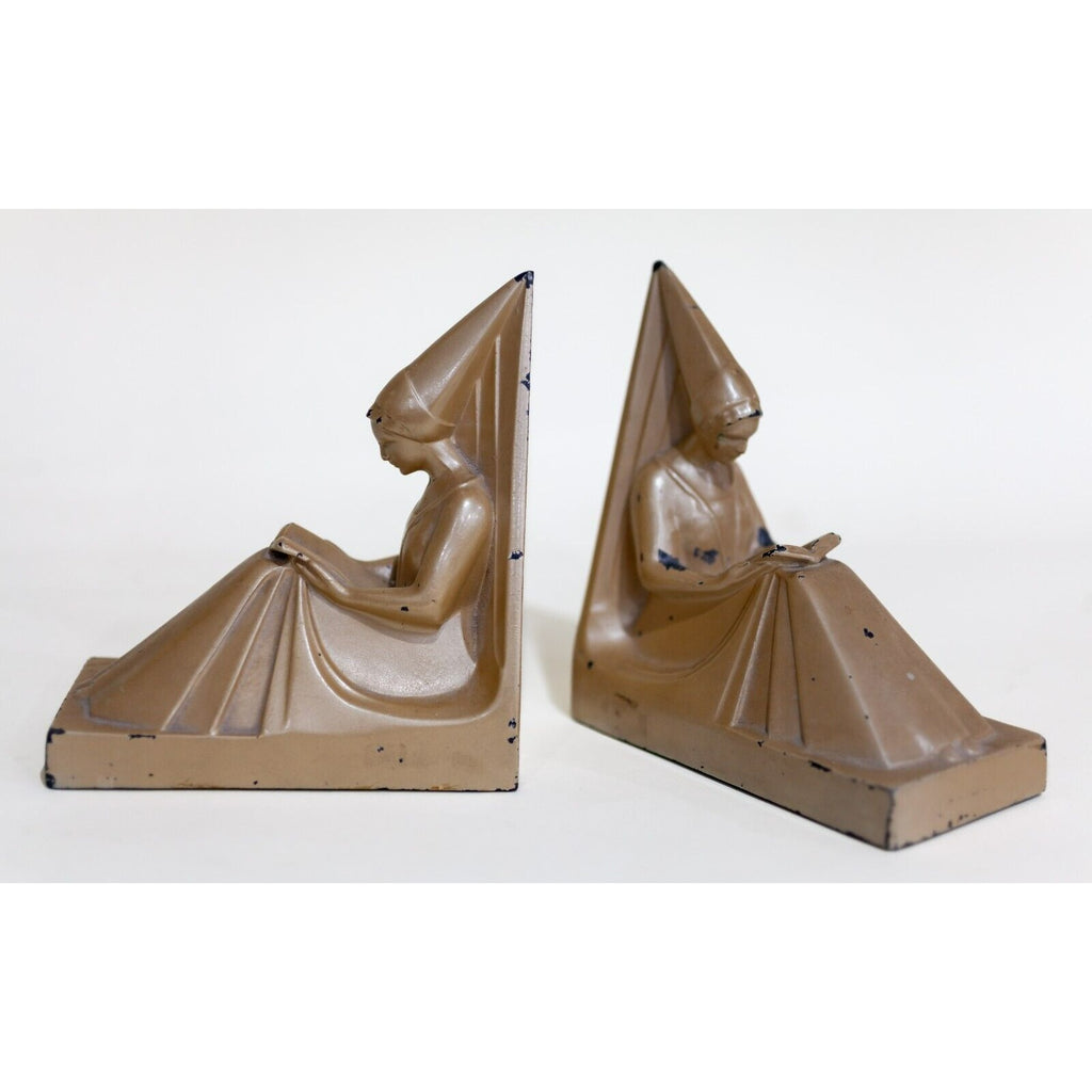 Gorgeous Antique Art Deco "Nuart" Princess Bookends