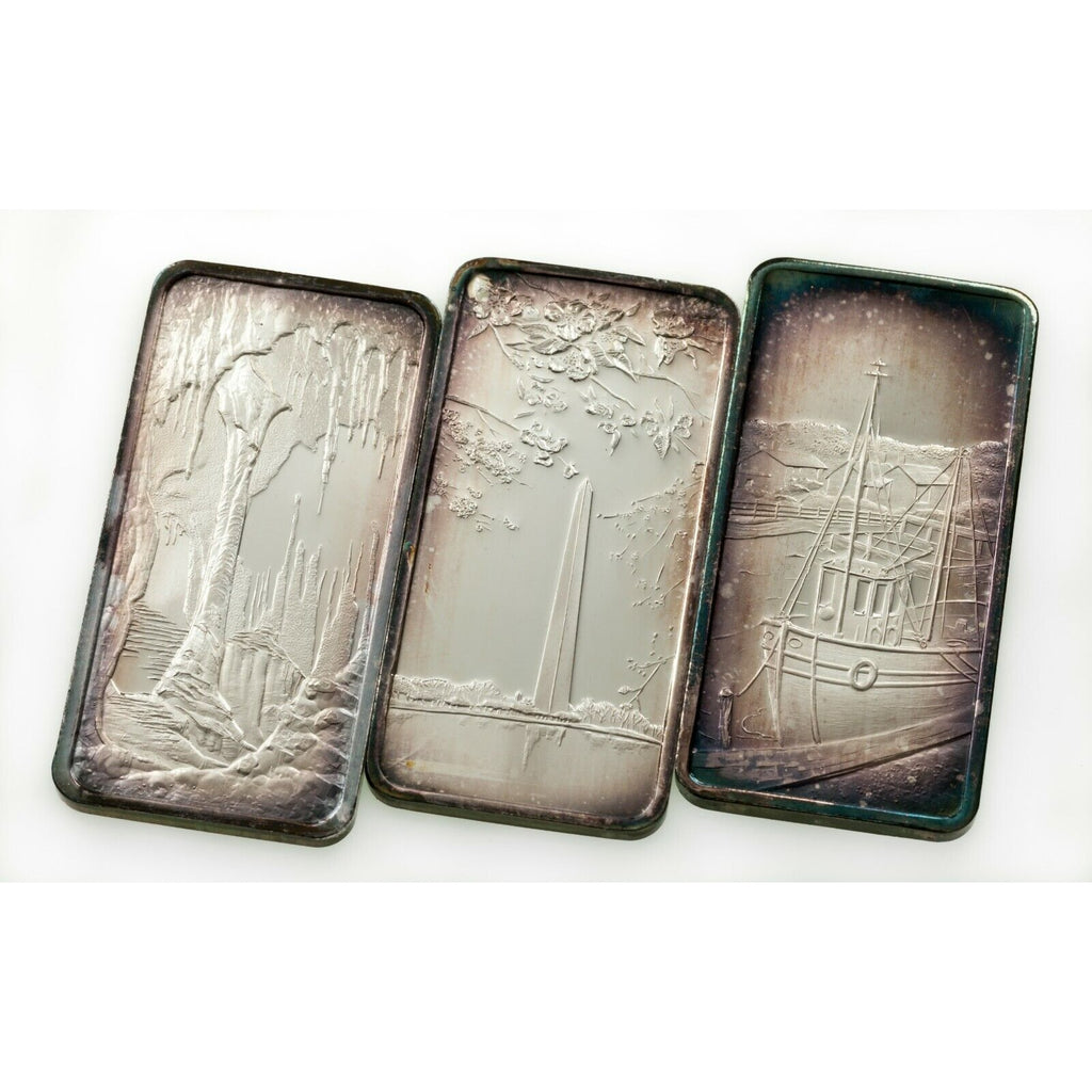 1973 Hamilton Mint  1oz Silver Art Bars Lot of 3 Bars