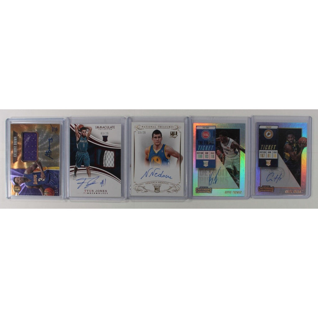 Lot Of 15 Ungraded Collectible Panini NBA Basketball Cards (Some Auto + Swatch)