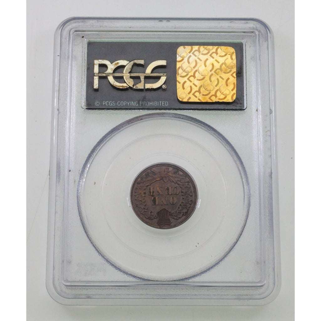 1864 1C Bronze Indian Head Graded by PCGS as MS64 Brown