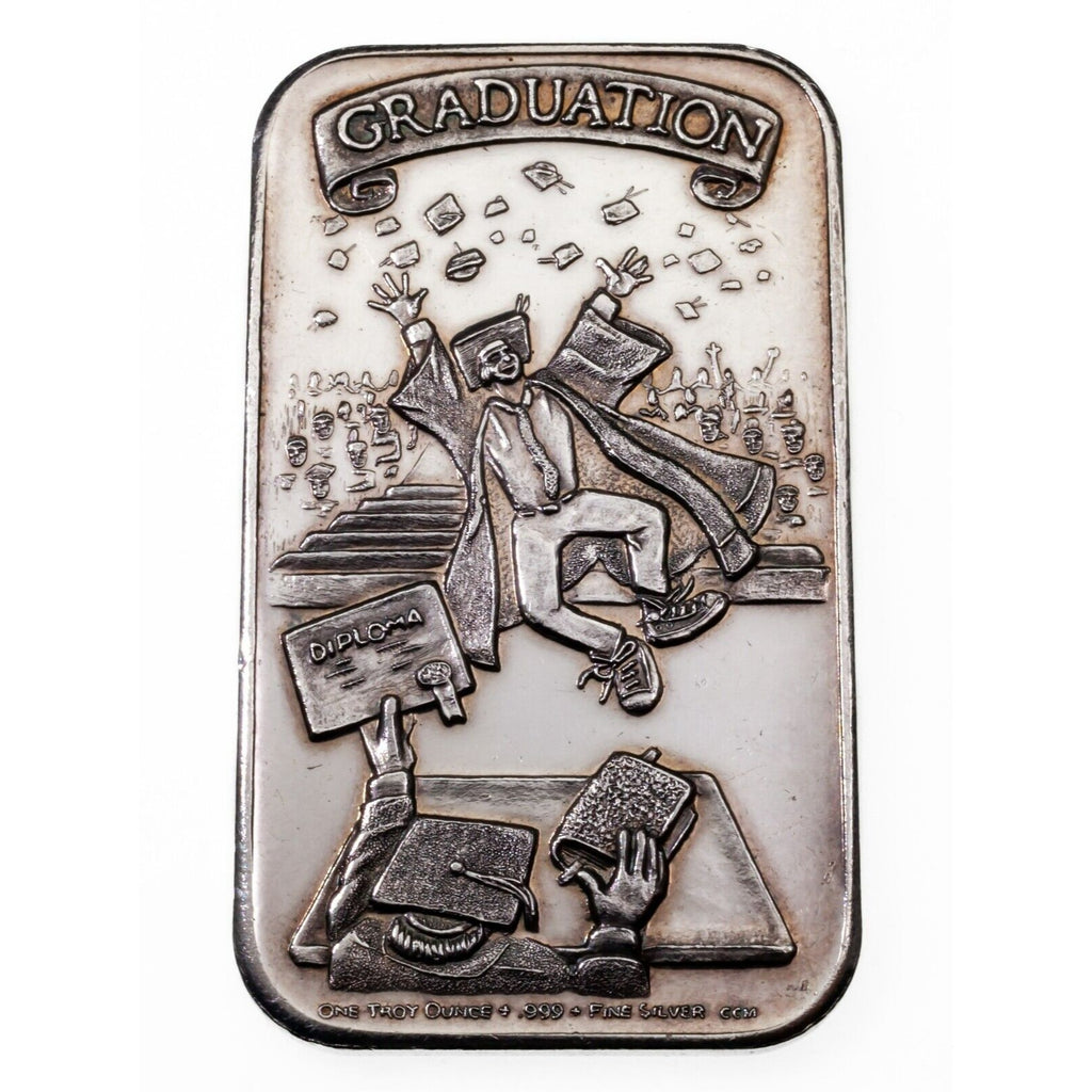 GRADUATION 1984 By California Crown Mint 1 oz. Silver Art Bar
