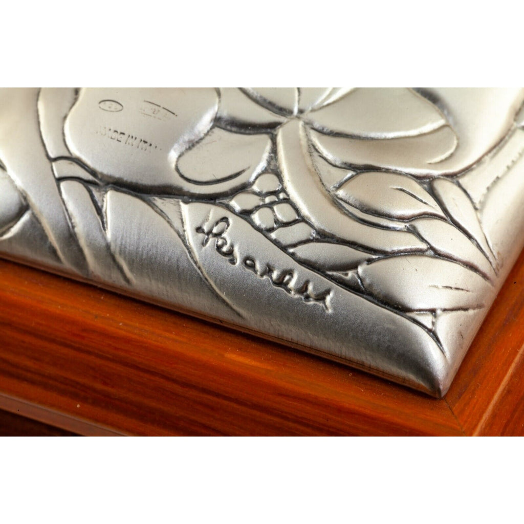 Leader Argenti Wood and Sterling Silver Inlay Trinket Box Luigi Pesaresi