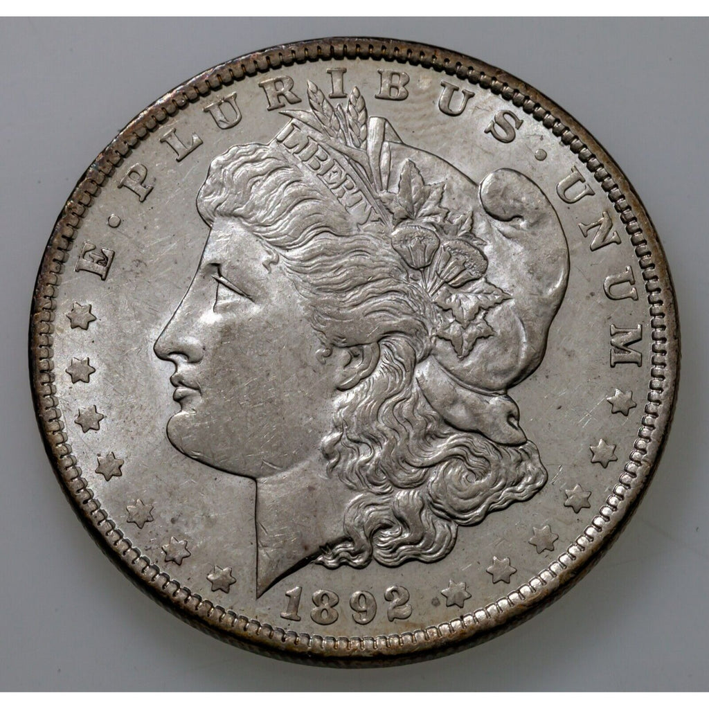 1892 $1 Silver Morgan Dollar in AU Condition, Excellent Eye Appeal, Luster