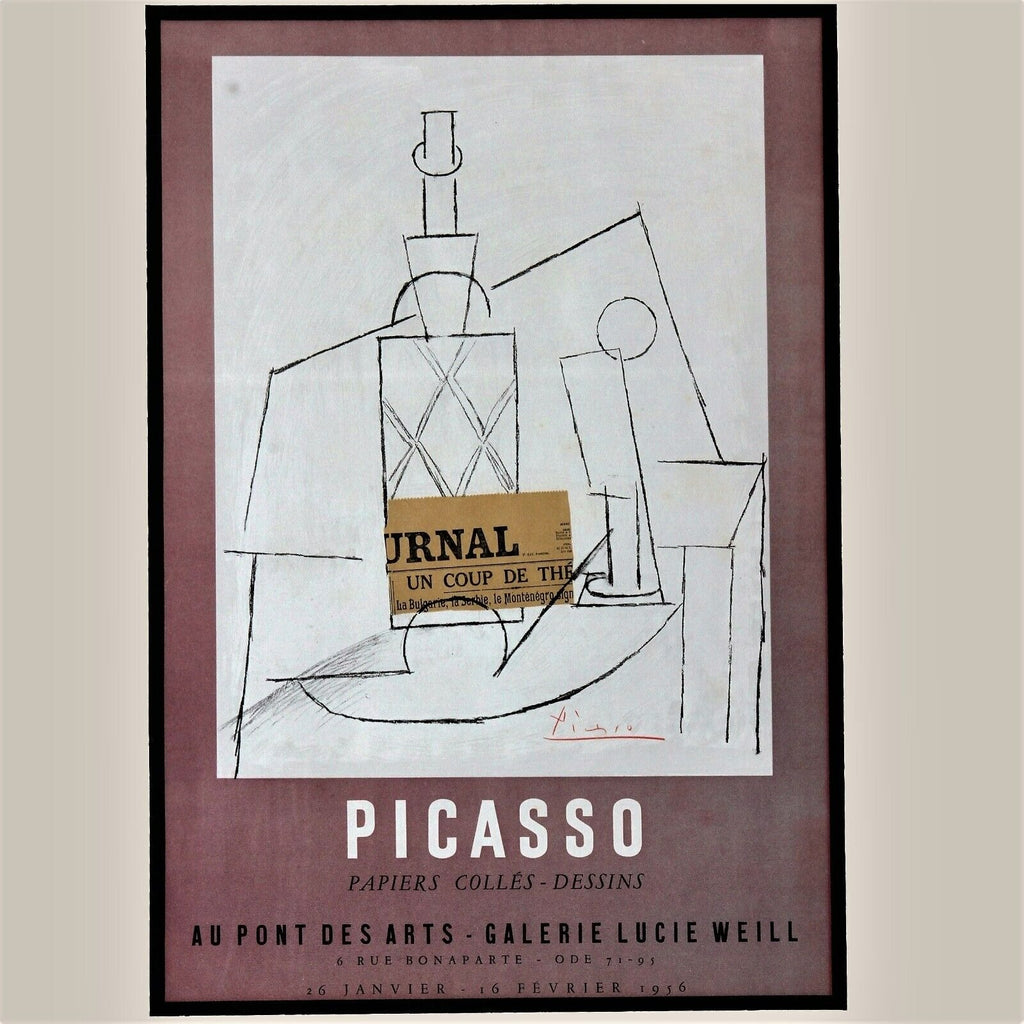 Picasso Papiers Collés Dessins by Pablo Picasso 1956 Gallery Exhibition Poster