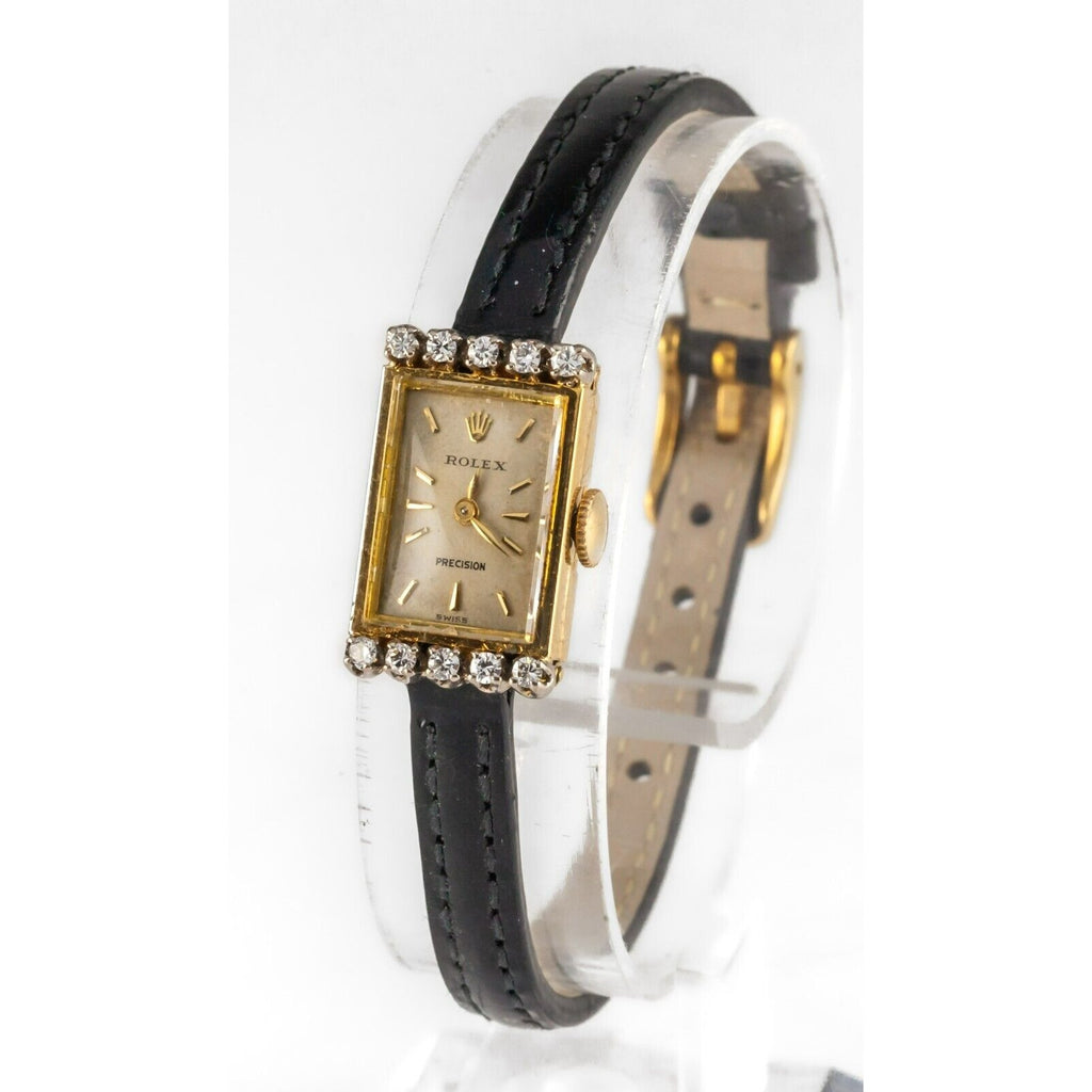 Rolex 18k Yellow Gold Women's Precision w/ Leather Band Gorgeous!