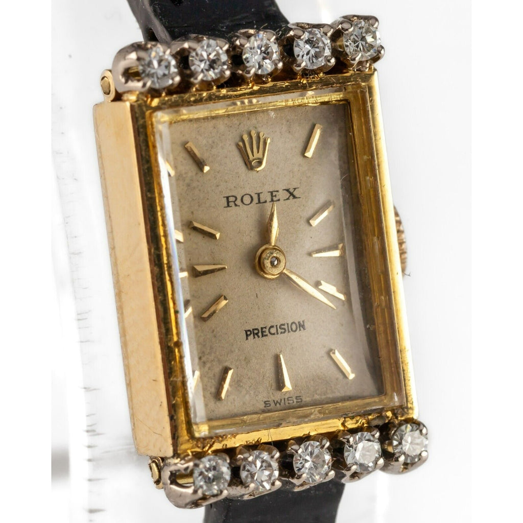 Rolex 18k Yellow Gold Women's Precision w/ Leather Band Gorgeous!