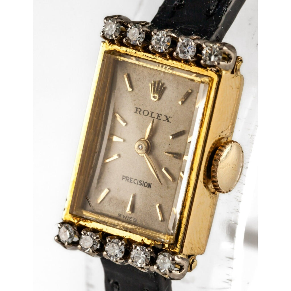 Rolex 18k Yellow Gold Women's Precision w/ Leather Band Gorgeous!