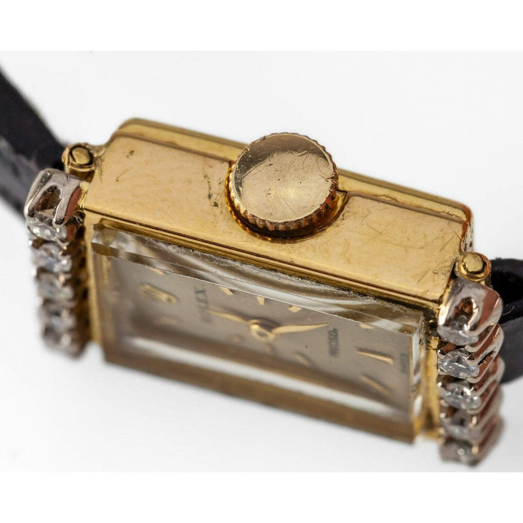 Rolex 18k Yellow Gold Women's Precision w/ Leather Band Gorgeous!