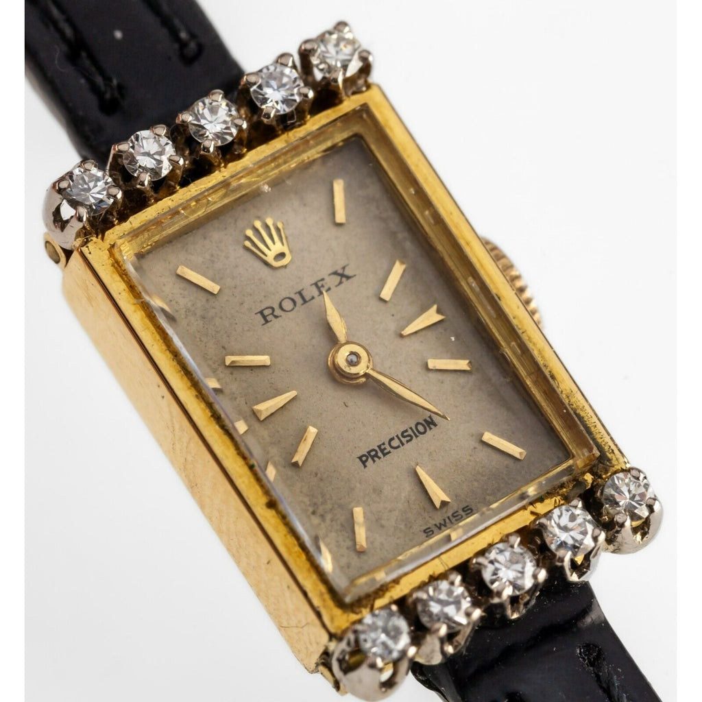 Rolex 18k Yellow Gold Women's Precision w/ Leather Band Gorgeous!
