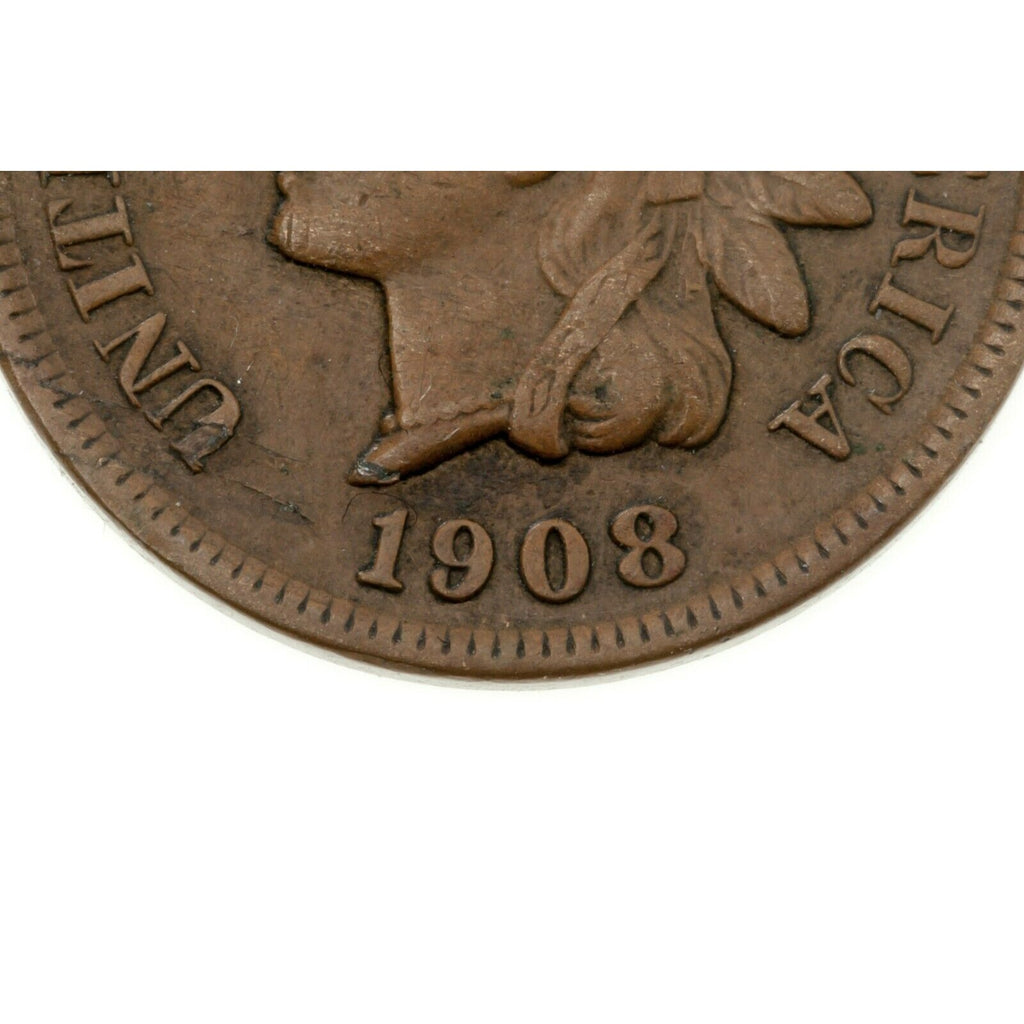 1908-S 1C Indian Cent in Extra Fine XF Condition, Brown Color, Full Liberty
