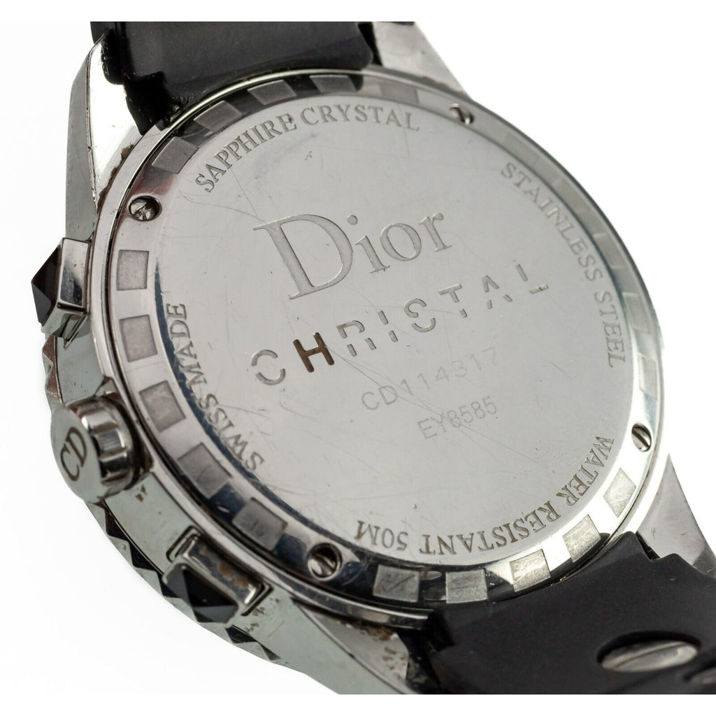 Christian Dior Christal Women's Rubber and Ceramic Quartz Watch CD114317