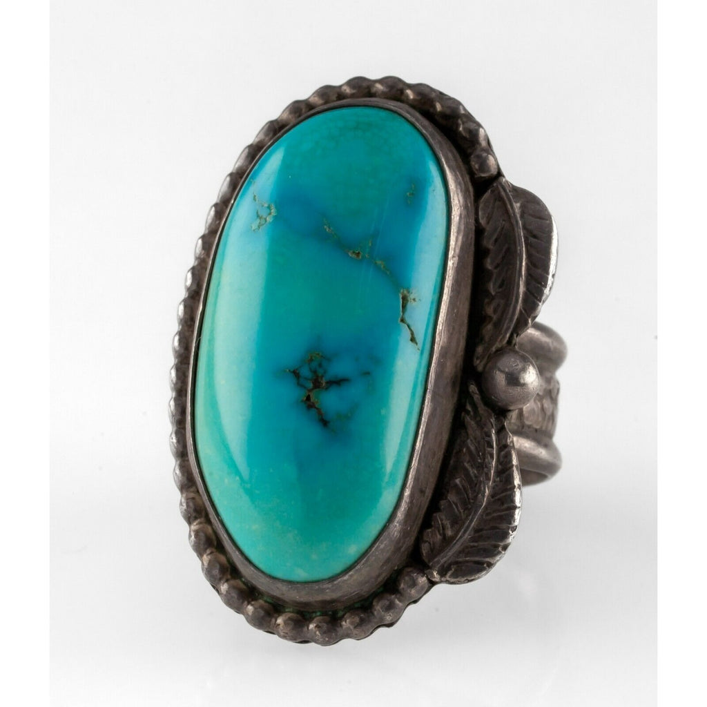 Sterling Silver Turquoise Navajo Ring Signed S Gimenez Size 7