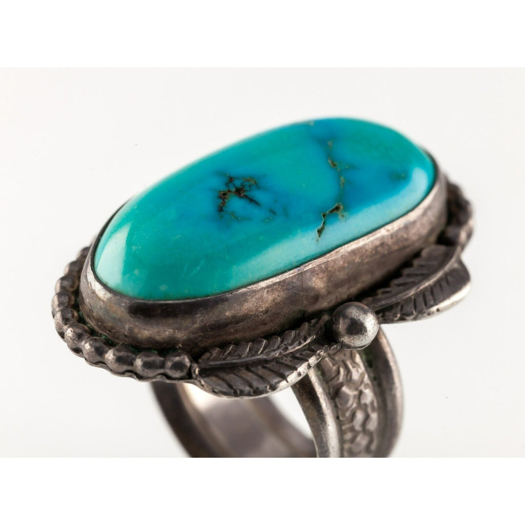 Sterling Silver Turquoise Navajo Ring Signed S Gimenez Size 7