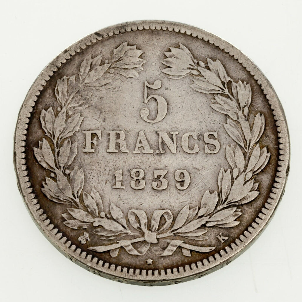 1831-1839 France 5 Francs Silver Coin Lot of 2, KM 735.1, 749.7
