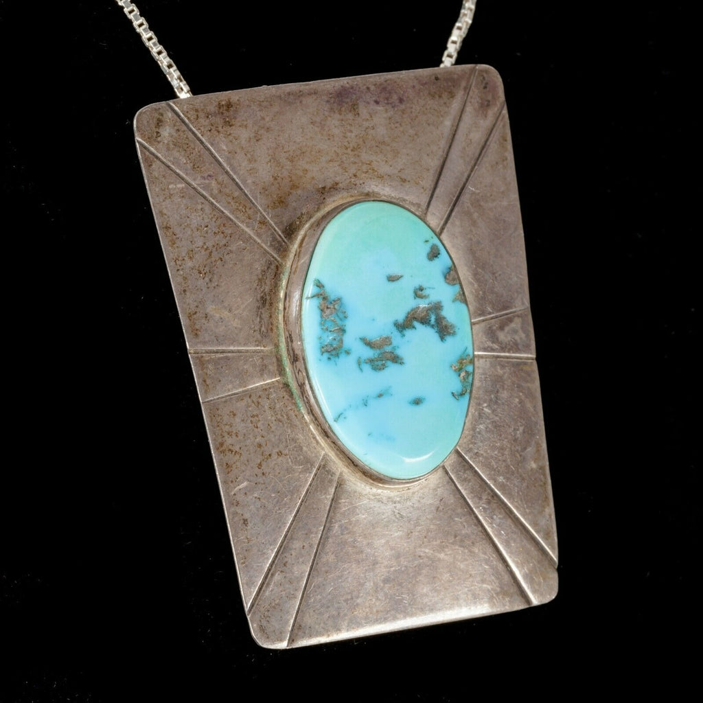 Vintage R.A. Begay Sterling Silver & Turquoise Bolo Tie 20g.