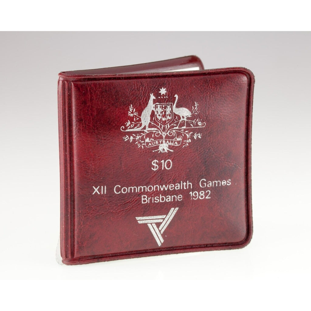 1982 Australia 10 Dollar Coin 2nd Portrait XII Commonwealth Games (w/Soft Case)