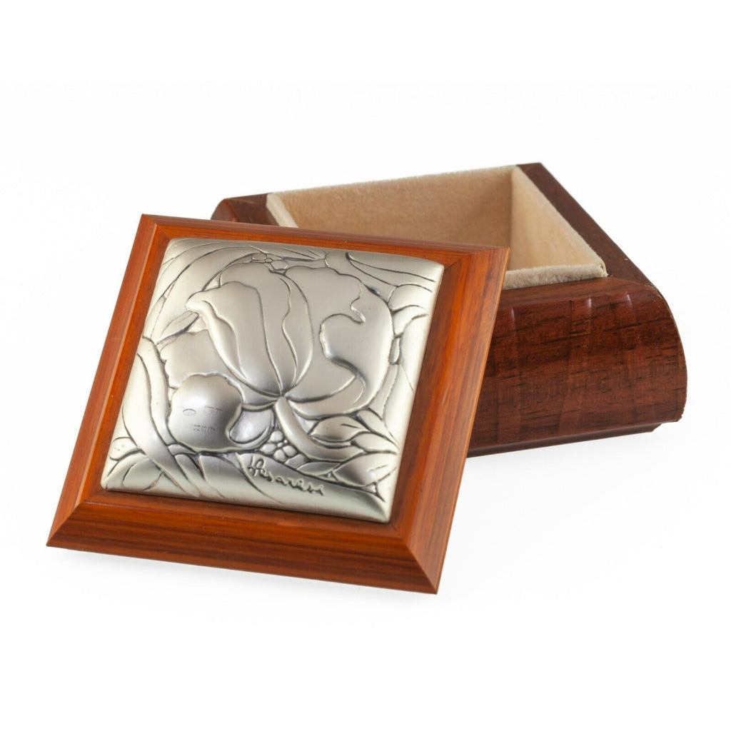 Leader Argenti Wood and Sterling Silver Inlay Trinket Box Luigi Pesaresi