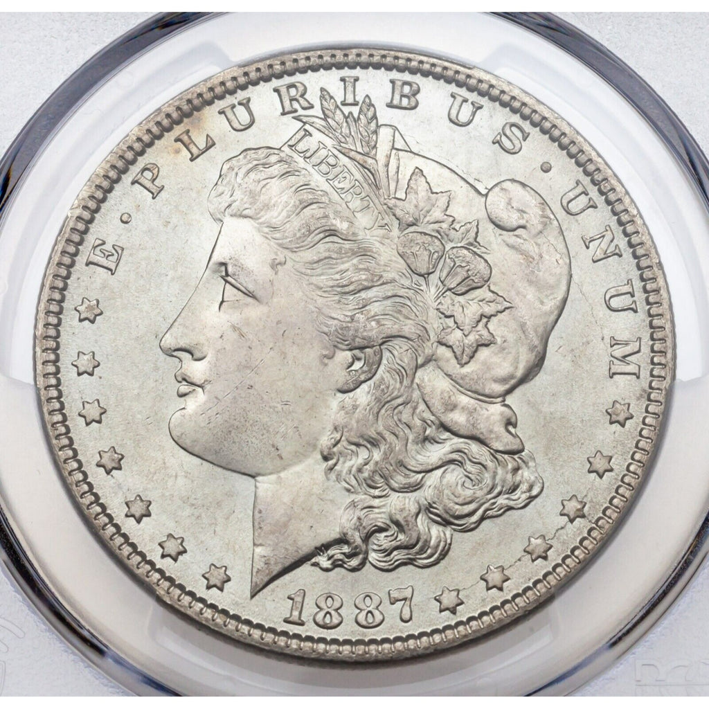 1887 $1 Silver Morgan Dollar Graded by PCGS as MS-64! Nice White Color