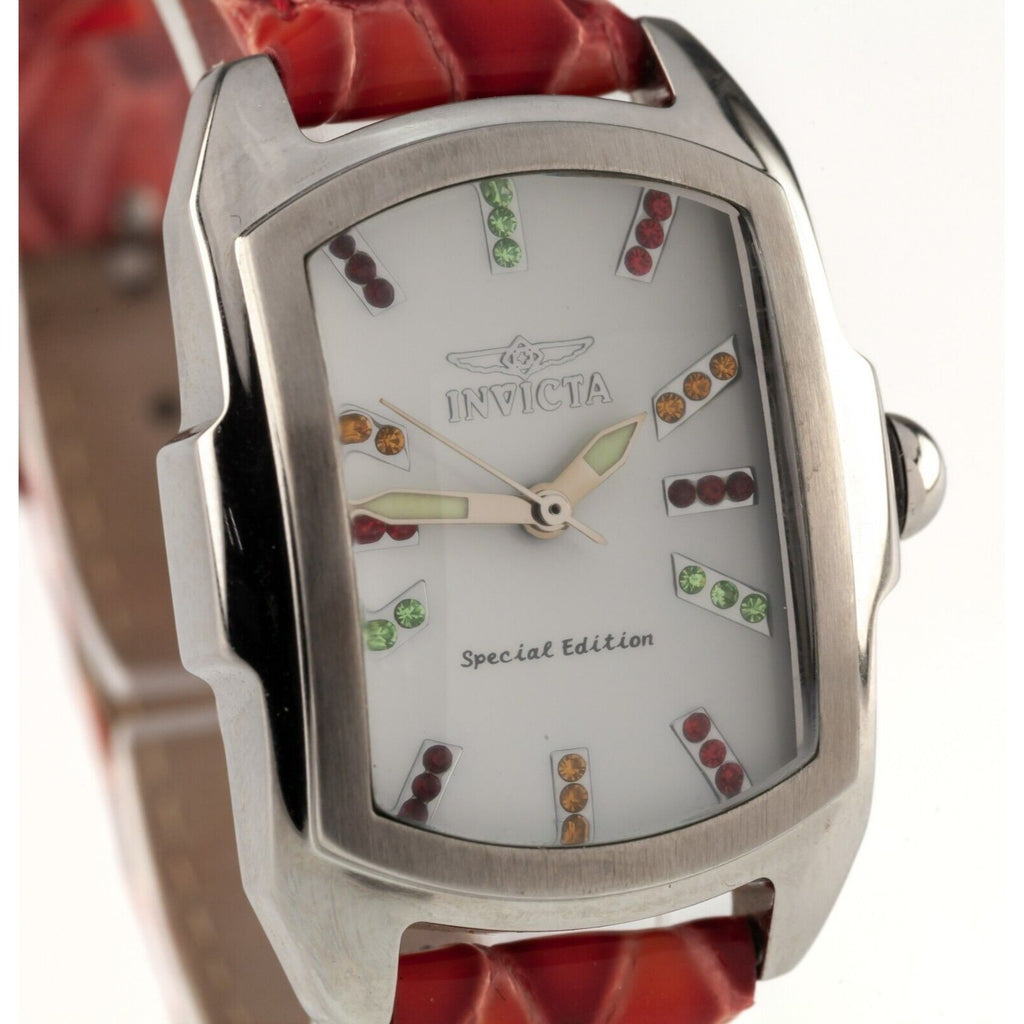 Invicta Women's Stainless Steel Lupah Tritnite Quartz Watch Leather Band 19943