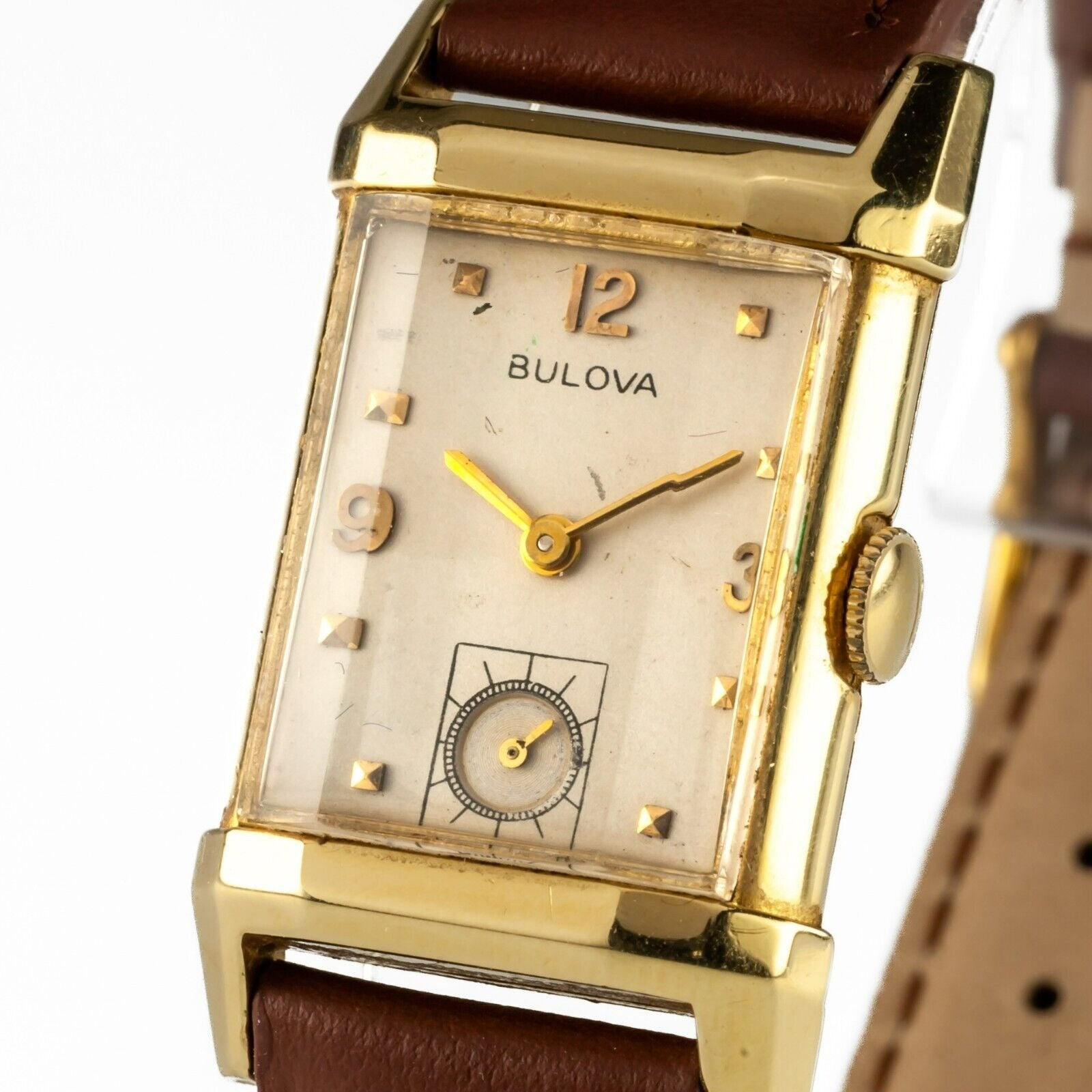 Bulova 14k Yellow Gold Men's Vintage Hand-Winding Dress Watch 7AK DMND Limited Bulova 14k Yellow Gold Men's Vintage Hand-Winding Dress Watch 7AK DMND Limited