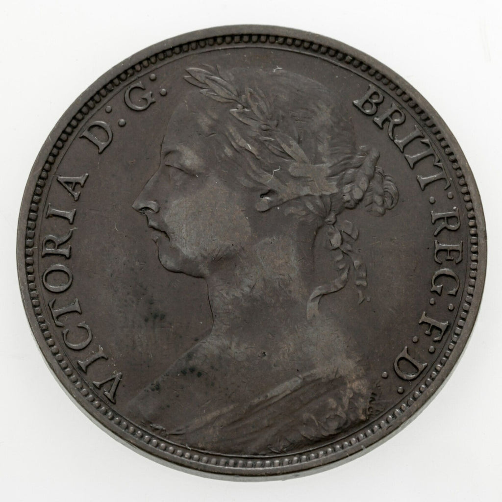 1889 Great Britain Penny in XF Condition Bronze KM #755