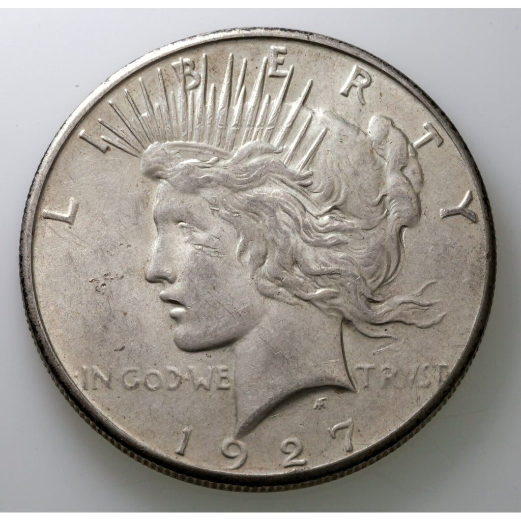 1927-S $1 Silver Peace Dollar in AU Condition, Nice Eye Appeal, Lots of Luster