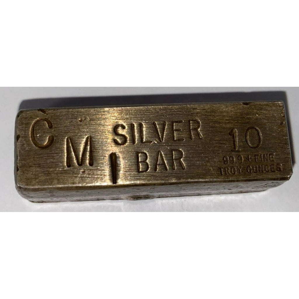 CMI 10 Oz. .999 Fine Silver Bar Old Pour Gorgeous!