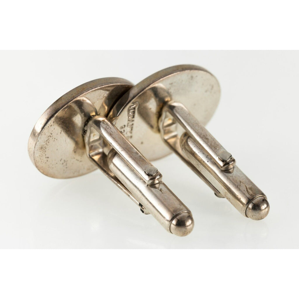 Tiffany & Co. Sterling Silver Engine-turned Oval Cufflinks w/Monogram