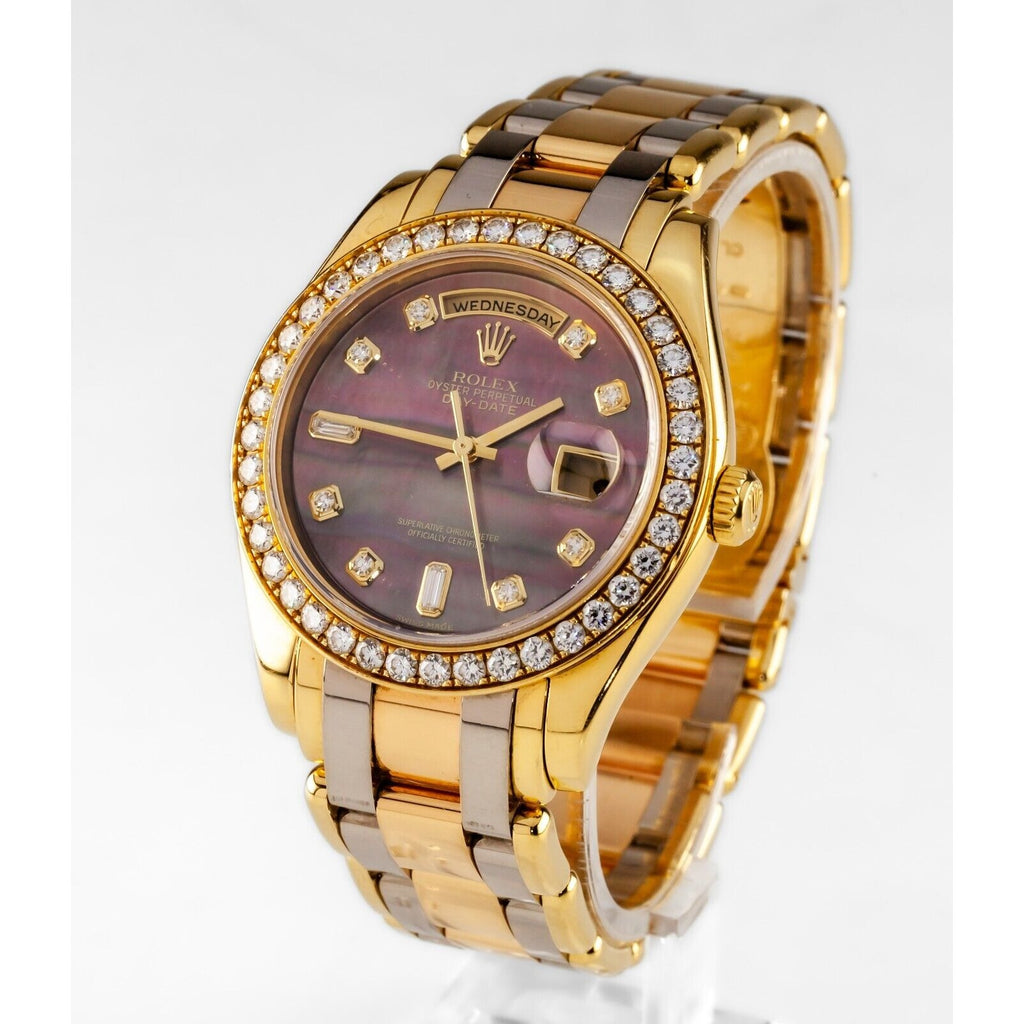 Rolex Pearlmaster Tridor 18k Gold Men's Day-Date w/ Tahitian MOP Dial 18948