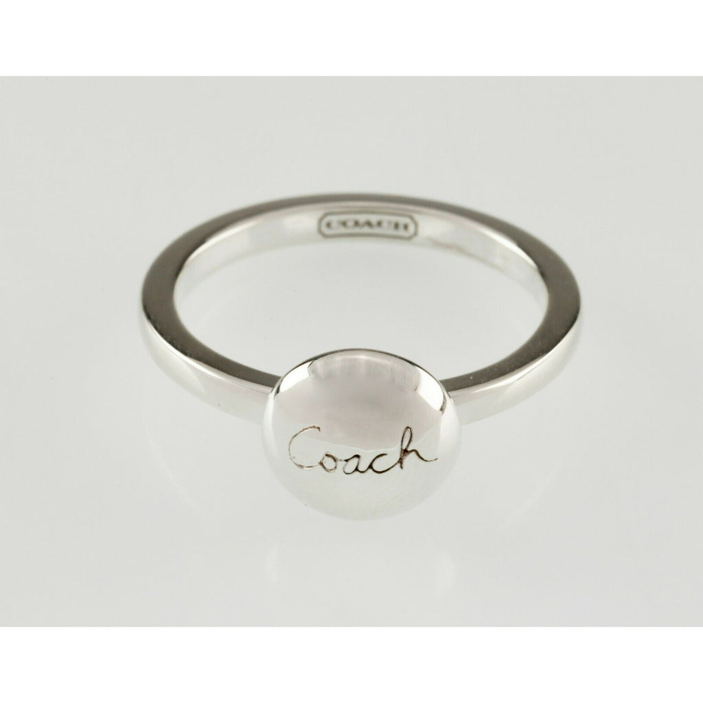 Coach Sterling Silver Dome Band Ring Size 8 Adorable!
