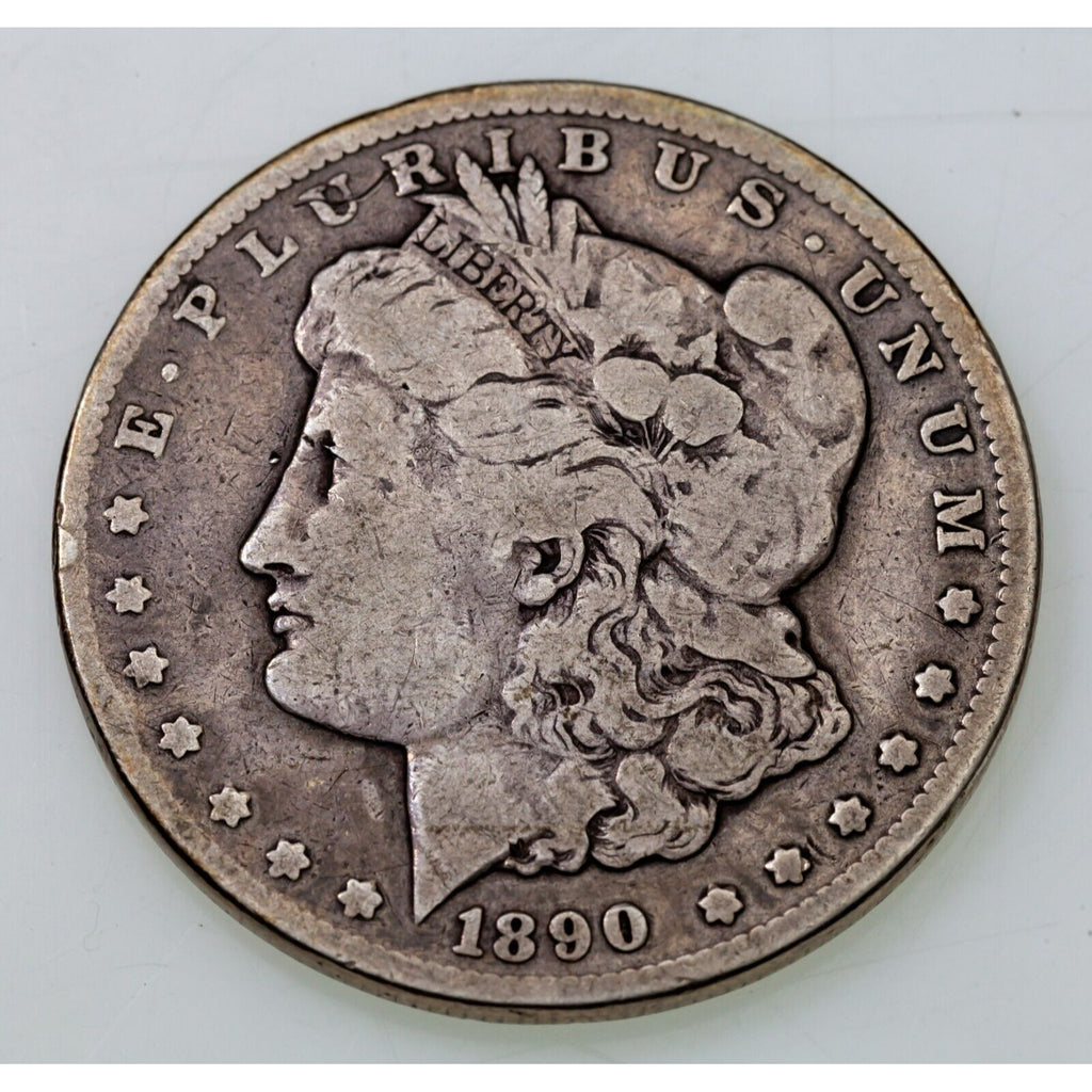 1890-CC $1 Silver Morgan Dollar in Very Good VG Condition, Full Rims
