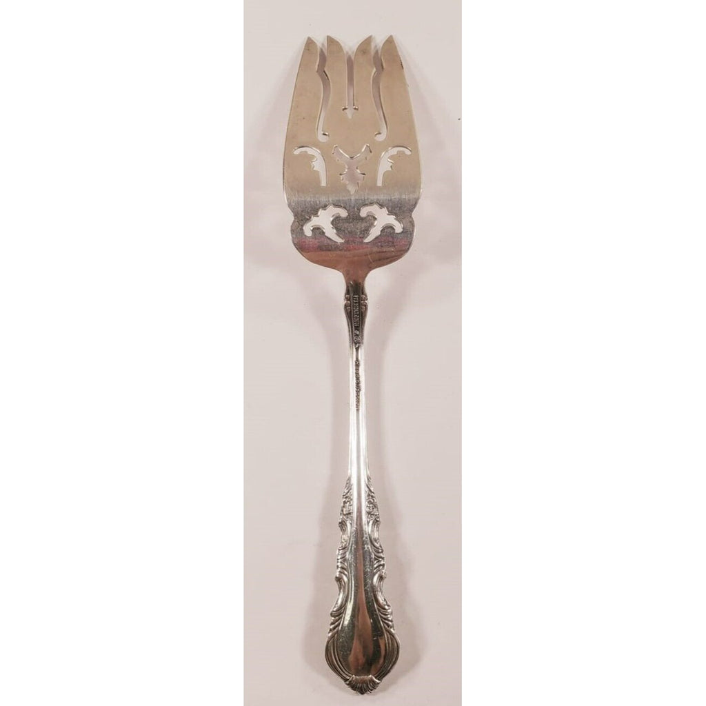 Reed & Barton Sterling Silver Georgian Rose Small Meat Fork 7.5" Nice!