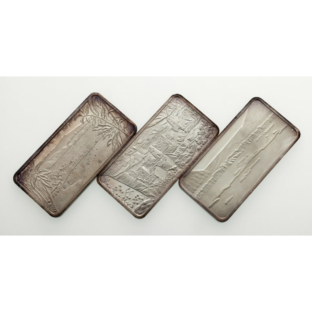 1975 Hamilton Mint America The Beautiful 1oz Silver Art Bars Lot of 3 Bars