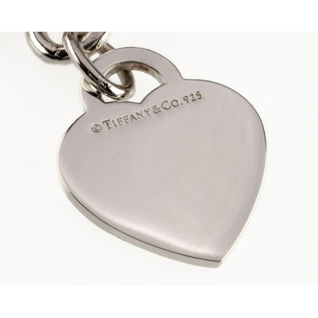 Tiffany & Co. Sterling Silver "Return to" Heart Tag Charm Bracelet 7.25"
