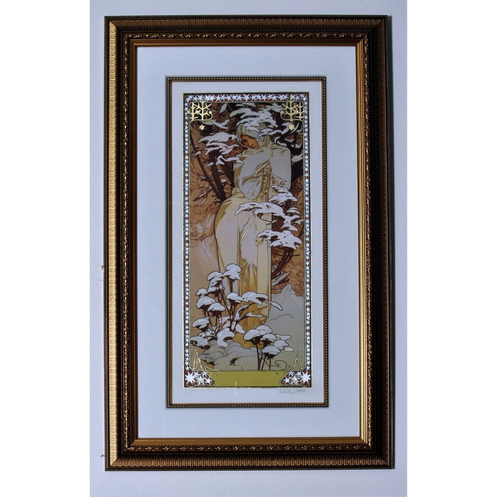 The Seasons: Winter (1900) by Alphonse Mucha Signed LE No. 147/475 Giclée